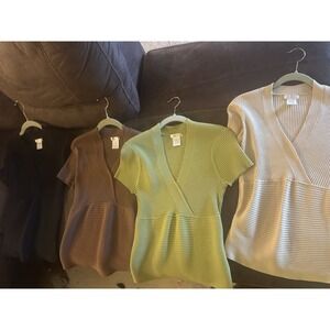 Vintage Worthington Top LOT Women's XL Green tan Black Brown